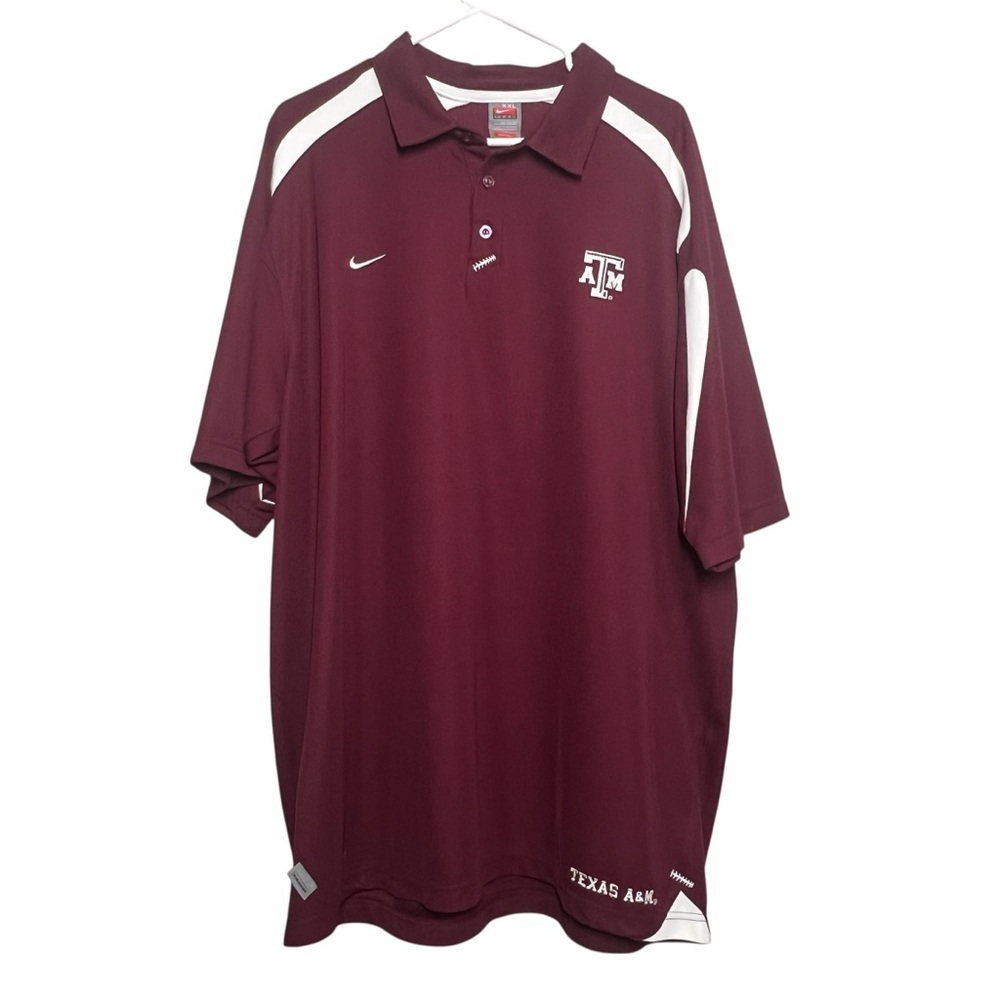Vintage Texas A&M Polo Shirt Team Nike Mens XXL Embroidered Logo Y2K Aggies